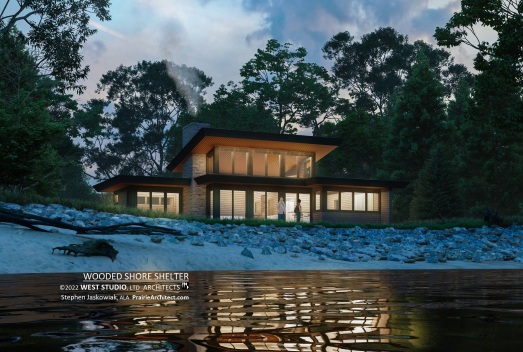 Modern Lake House, West Studio Architects, Stephen Jaskowiak, Mid-Century
